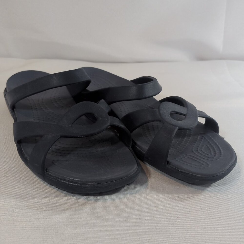 Crocs Meleen Twist Sandals 202497 Navy Blue Slip On Women's US 8 Comfort Slides